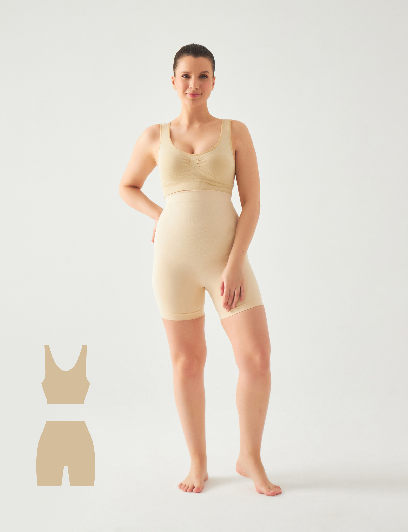 BUNDLE: DAILY HIGH WAISTED SHAPING BOYSHORT + THROW-ON WIREFREE