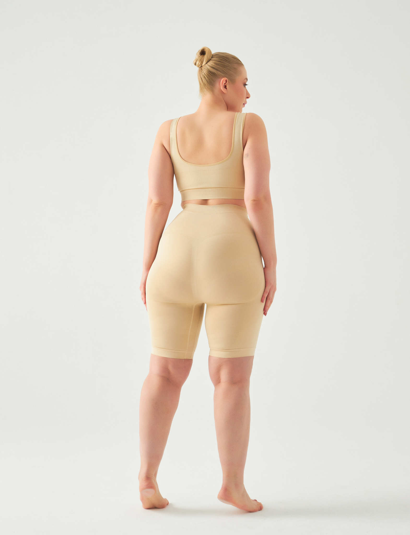 Comfia Shapewear - Beige Slimming Shorts for Women, Large Size Body Shaper